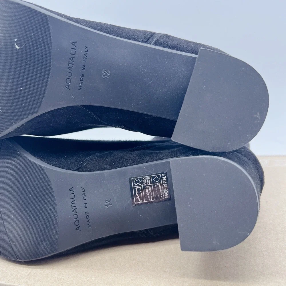 $496 Aquatalia Kaylani Women's Ankle Boots Bootie Pointed Toe Black Suede US 12 - Picture 11 of 12